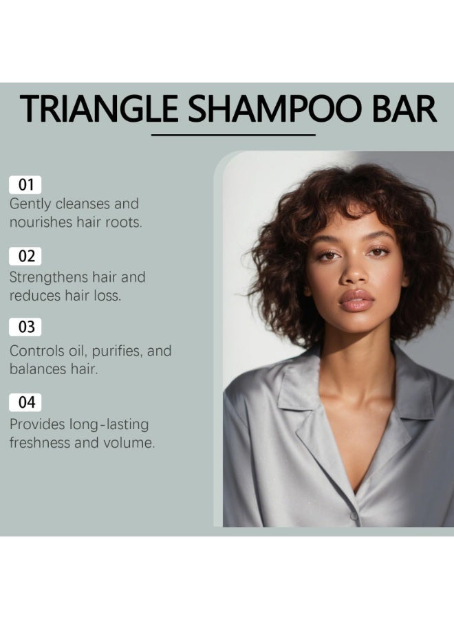 طبيعة صابون شامبو ناتشر تراينجل، شامبو ناتشر سيفن جرين سوب، تنظيف لطيف وعناية مغذية لشعر صحي ولامع، صابون شامبو صلب نباتي، عناية عشبية بالشعر - Image 5